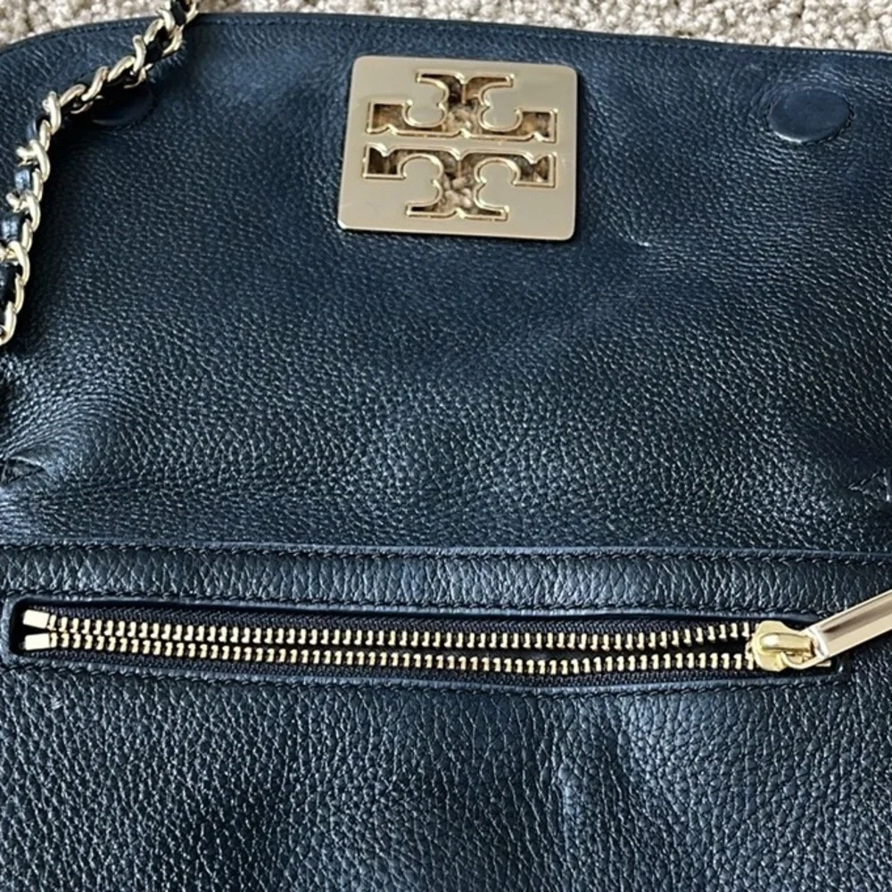 Tory Burch Britton Black Leather Crossbody Bag - Picture 6 of 7